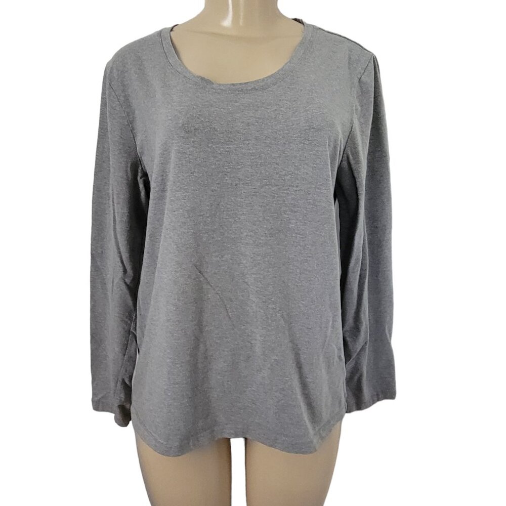 Hannah Crew Neck Long Sleeve Heather Gray Women's T Shirt
